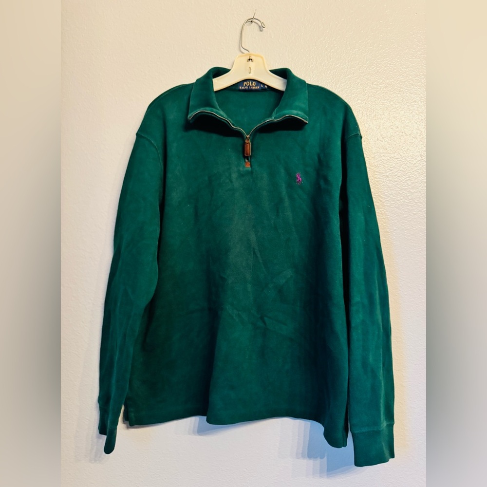 Y2K Polo Ralph Lauren Quarter Zip Long Sleeve Sweater Large